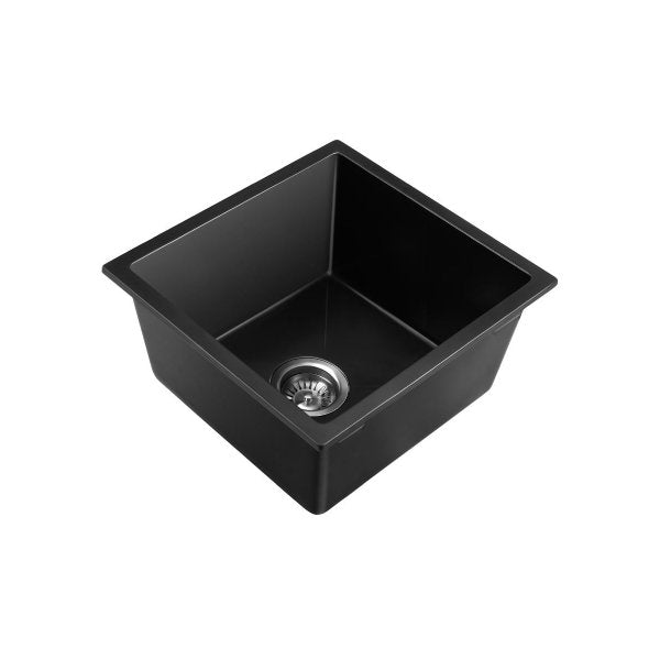 Kitchen Sink Granite Basin Single Bowl 45cmx45cm Black