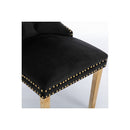2X Velvet Dining Chairs With Golden Metal Legs Black