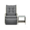 Outoodr Recliner Lounge & Table Set Wicker Grey