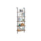 Industrial Ladder Shelf Wood Wall Mounted Bookcase Storage Rack Black
