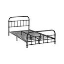 Metal Bed Frame King Single Railing-style Black