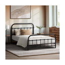 Metal Bed Frame King Single Railing-style Black