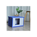 Small Plastic Pet Dog Puppy Cat House Kennel Blue