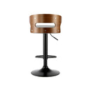 Bar Stools Gas Lift Swivel Wooden Grey x2