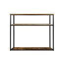 Hall Console Table 3 Tiers Shelves Metal&Wooden