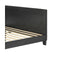 Bed Frame Double Size Wooden Slats Leather Black