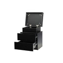 Bedside Table RGB LED 2 Drawers Black