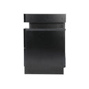 Bedside Table RGB LED 2 Drawers Black