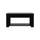 Coffee Table with Lift Up Top Storage Space Wooden Black