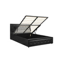 Bed Frame with Storage Space Gas Lift Black