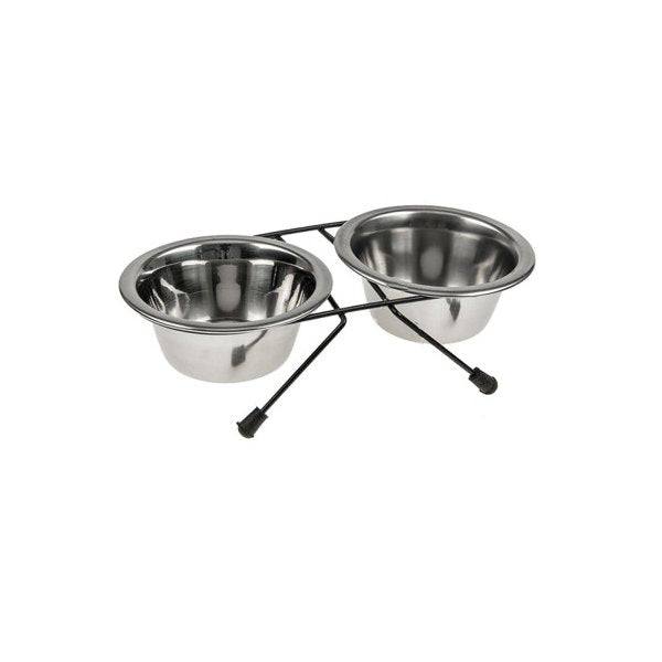 2 X Sets Small Portable Dog Cat Steel Pet Water Bowls Feeder