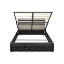 Bed Frame with Storage Space Gas Lift Black