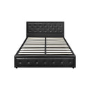 King Bed Frame with Storage Space Gas Lift Black