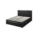 King Bed Frame with Storage Space Gas Lift Black