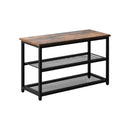 Shoe Storage Bench with 2-Tier Mesh Shelf