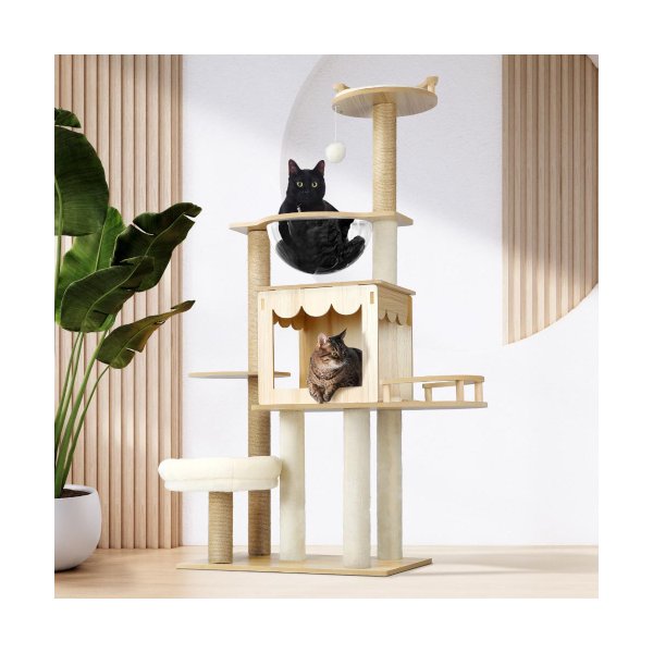 131 cm Cat Tree with Scratching Post Cat Condo Ladder