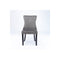 2X Velvet Upholstered Dining Chairs Tufted Wingback Studs Trim Gray