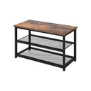Shoe Storage Bench with 2-Tier Mesh Shelf