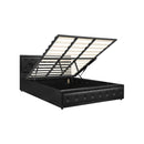 Bed Frame with Storage Space Gas Lift Black