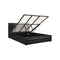 Bed Frame with Storage Space Gas Lift Black