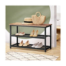 Shoe Storage Bench with 2-Tier Mesh Shelf