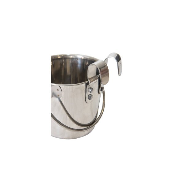 2 X 946Ml Stainless Steel Pet Feeder Bucket With Riveted Hooks