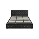 Bed Frame with Storage Space Gas Lift Black
