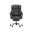 Massage Office Chair PU Footrest Grey