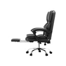 Massage Office Chair PU Footrest Grey