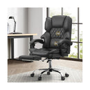 Massage Office Chair PU Footrest Grey
