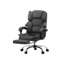 Massage Office Chair PU Footrest Grey