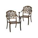 Outdoor Dining Chairs Cast Aluminium Frame Set of 2