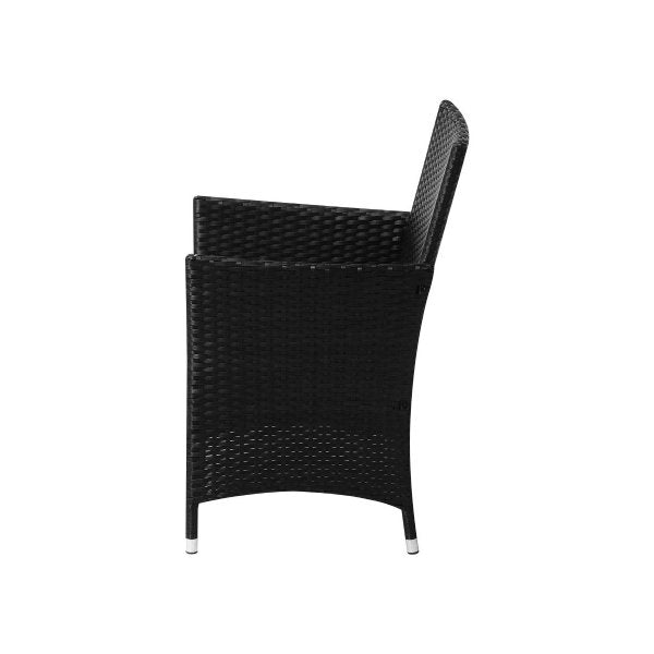 2X Outdoor Patio Chairs Rattan Grey