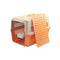 Large Crate Pet Carrier Rabbit Airline Cage With Tray And Bowl Orange