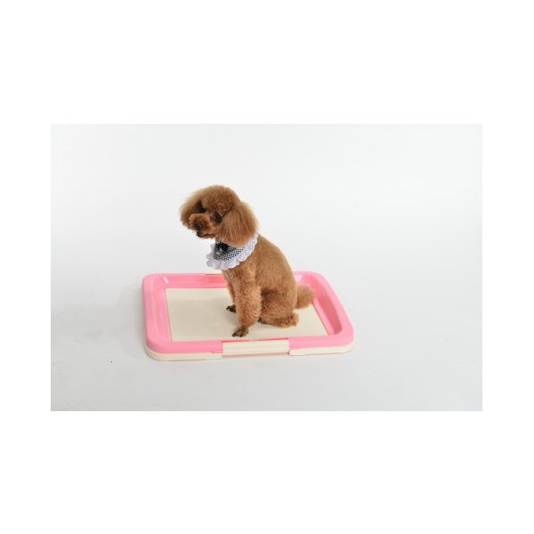 Large Portable Dog Potty Training Tray Pet Toilet Loo Pad Mat Pink