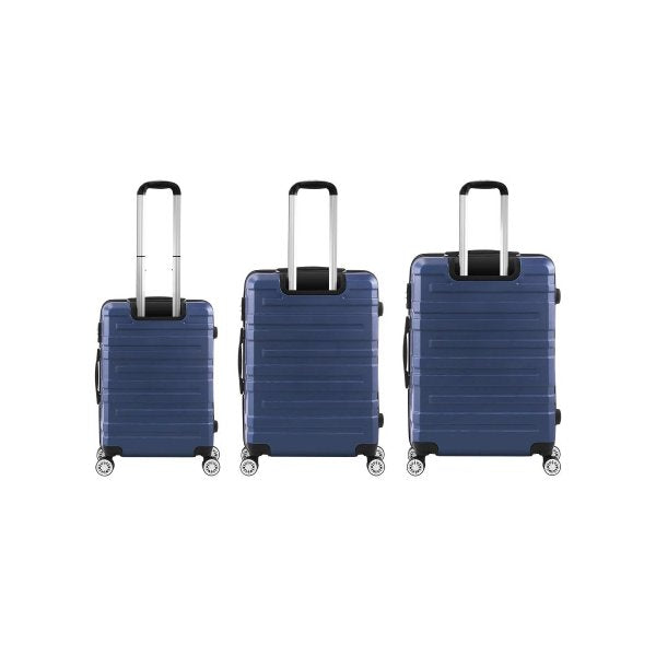 3PCS Luggage Set TSA Lock Hard Case Silver