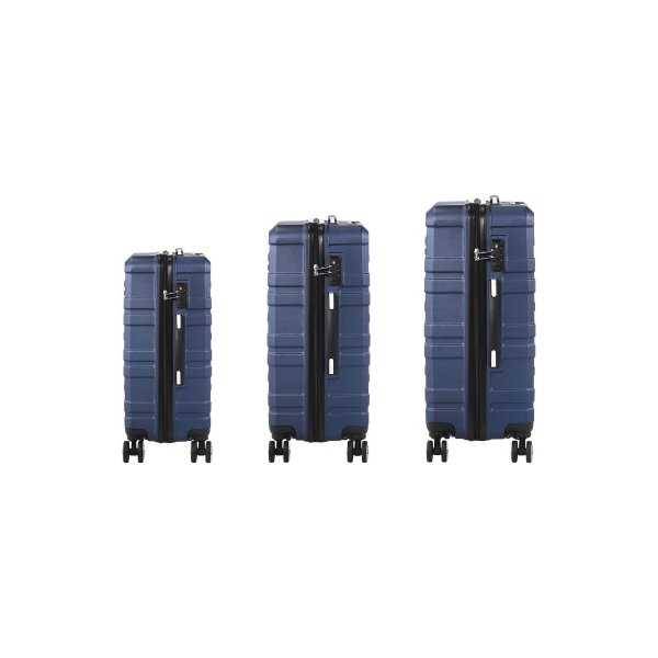 3PCS Luggage Set TSA Lock Hard Case Silver