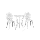 Outdoor Set Chairs&Table Cast Aluminum Rose 3PCS