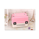 Portable Plastic Dog Cat Pet Carrier Travel Cage With Tray Pink