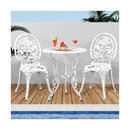 Outdoor Set Chairs&Table Cast Aluminum Rose 3PCS