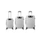 3PCS Luggage Set TSA Lock Hard Case Silver