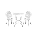 Outdoor Set Chairs&Table Cast Aluminum Rose 3PCS
