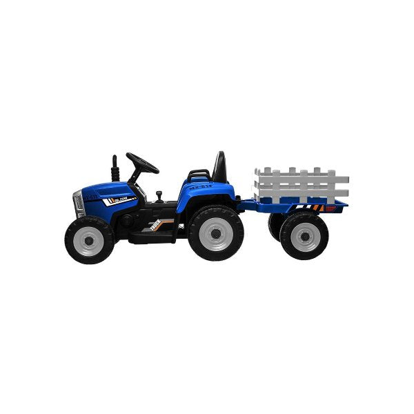 Kids Ride On Tractor 12V with Trailer Red