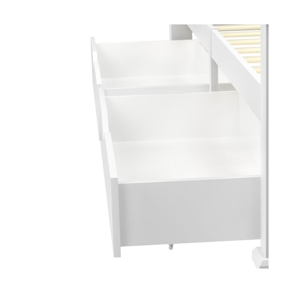 2x Storage Drawers Timber Trundle White