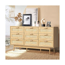 9 Chest of Drawers Rattan Lowboy Wooden