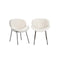 2Pcs Dining Chair Faux Sherpa Cream
