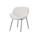 2Pcs Dining Chair Faux Sherpa Cream