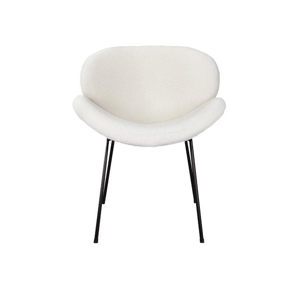 2Pcs Dining Chair Faux Sherpa Cream