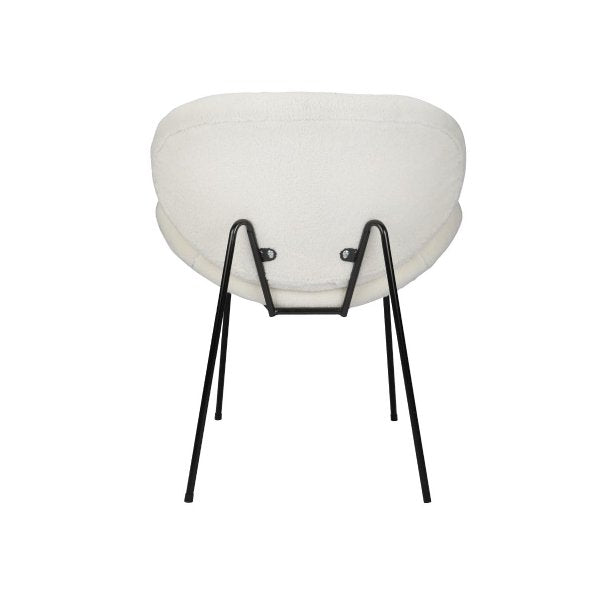 2Pcs Dining Chair Faux Sherpa Cream