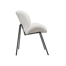 2Pcs Dining Chair Faux Sherpa Cream